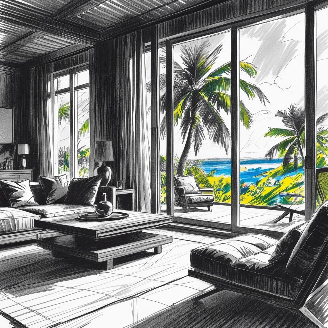 Salon vue mer