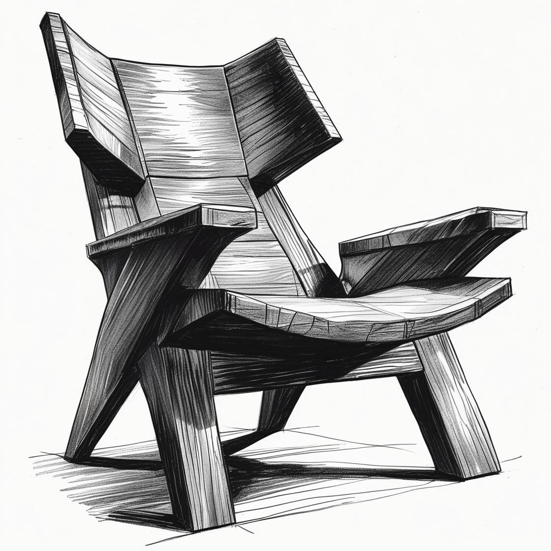Chaise design africain en bois moderne